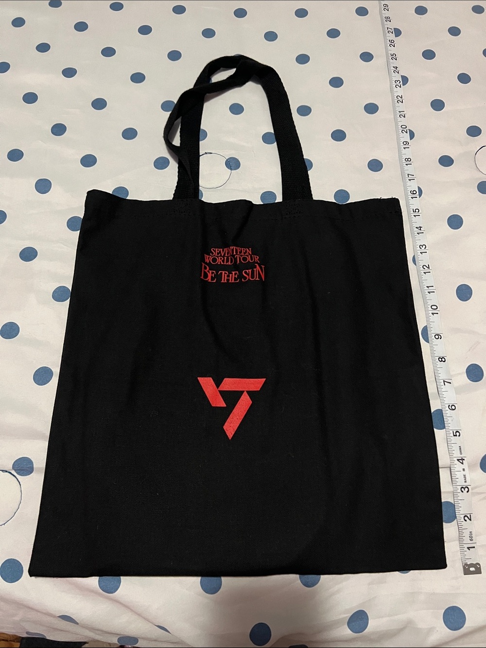 SEVENTEEN 'Be The Sun' Black canvas tote with Orange SVT Logo